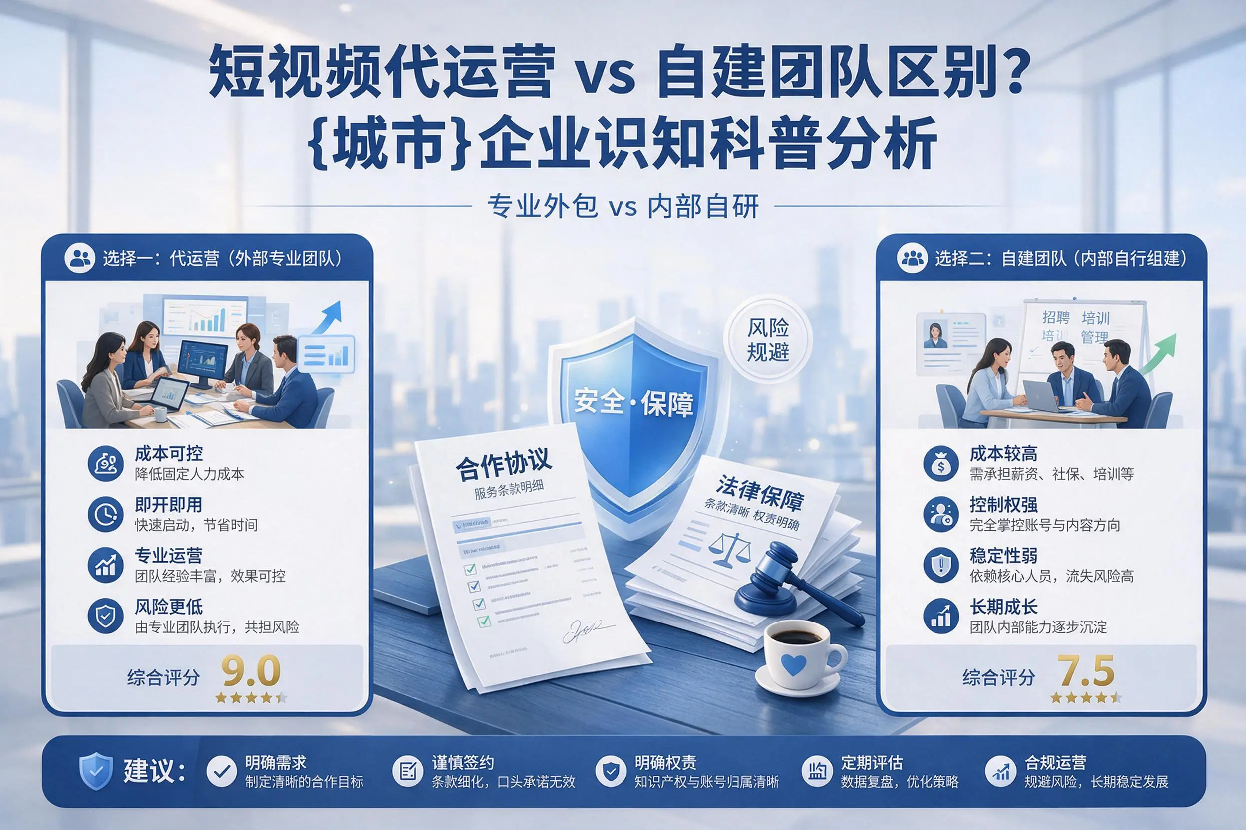 短视频代运营与自建团队区别？乐东企业认知科普分析